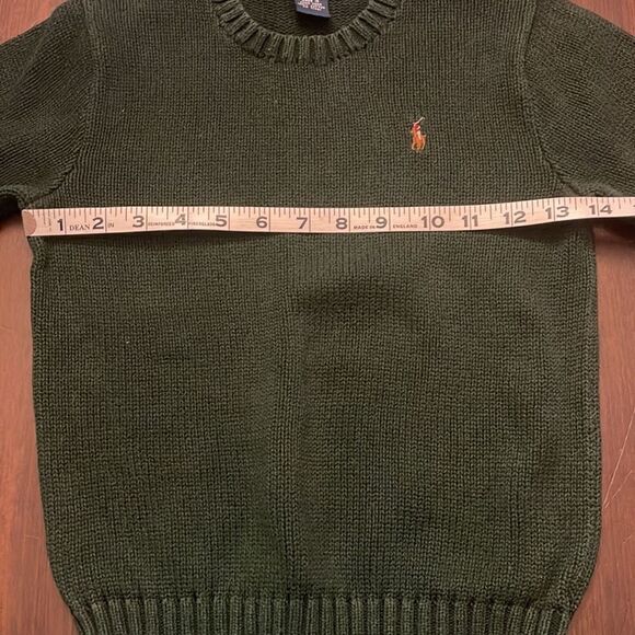Polo Ralph Lauren Vintage Y2K Green Knit Sweater Youth Small S(8/10) Logo - Picture 7 of 9